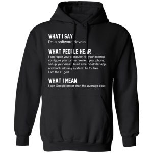 What I Say I’m A Software Developer What People Hear What I Mean T-Shirts 9 What I Say I'm A Software Developer What People Hear What I Mean T Shirts 6