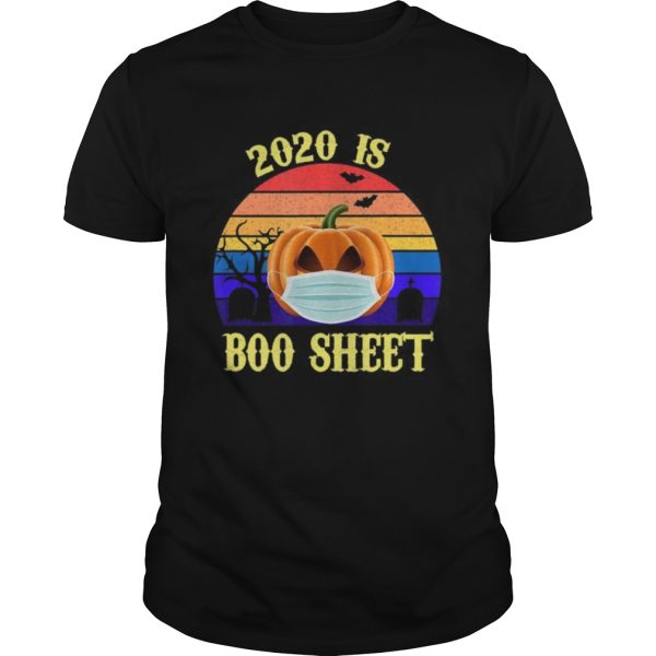 2020 Is Boo Sheet Retro Halloween Pumpkin Wearing A Mask shirt