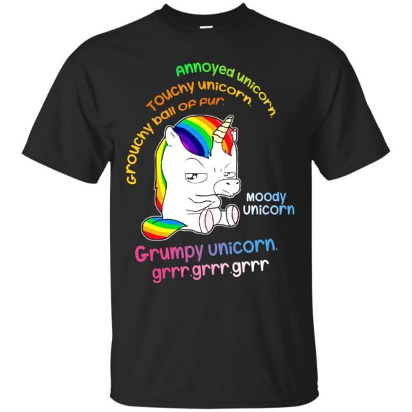 Annoyed unicorn touchy unicorn moody unicorn shirt, ladies tee, hoodie