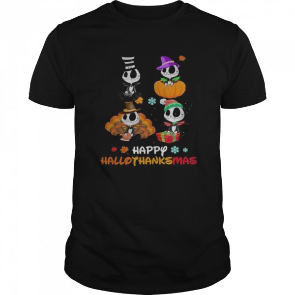 Baby Jack Skellington Halloween And Merry Christmas Happy Hallothanksmas shirt