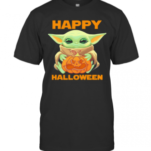 Baby Yoda Hug Pumpkin Happy Halloween T-Shirt