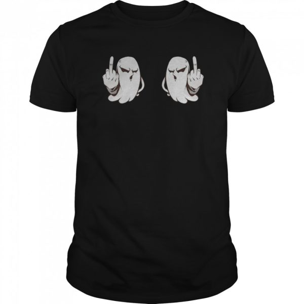 Boo Boobs Halloween Ghost Middle Finger shirt