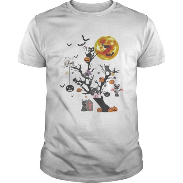 Cat Tree Happy Halloween shirt