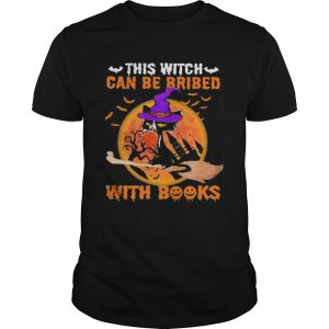 Cat witch this witch can be bribed with books moon shirt