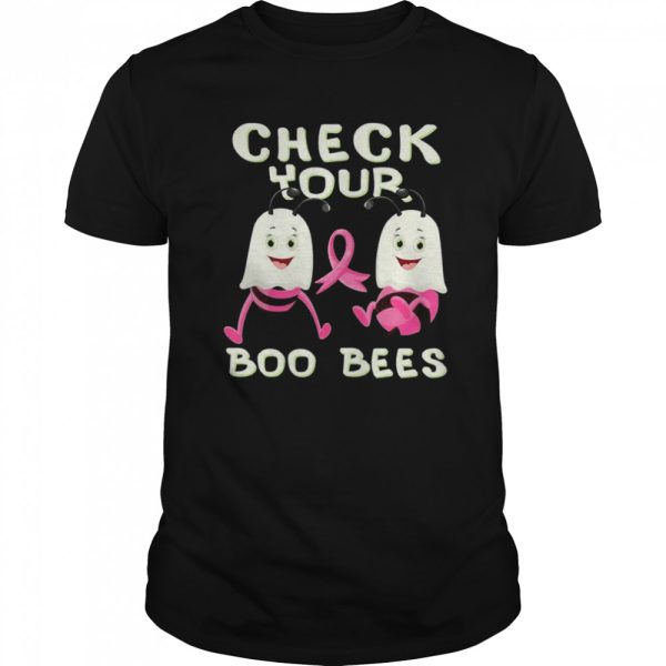 Check Your Boo Bees Breast Cancer Ghost Halloween Ribon Fun shirt