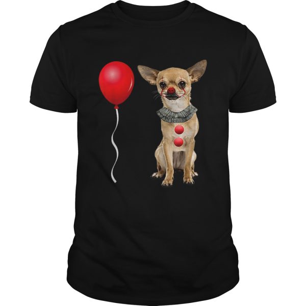 Chihuahua Scary Clown Funny Halloween Costume Gift shirt