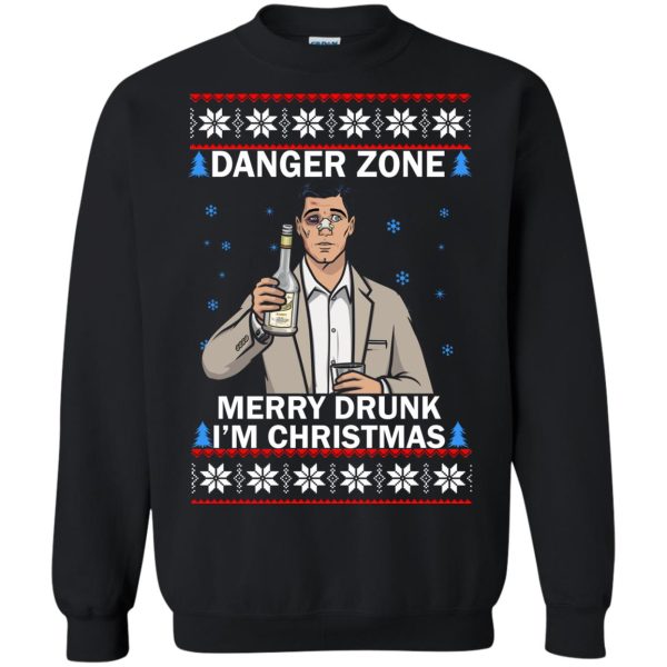 Danger zone merry drunk Christmas sweater, hoodie, long sleeve