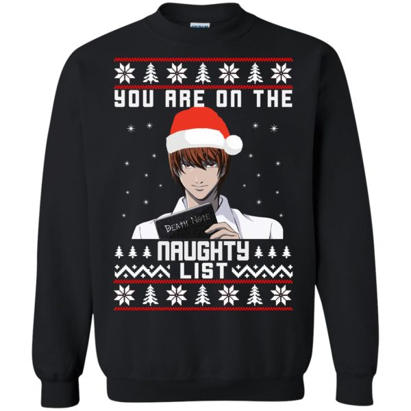 Death note You are on the naughty list Christmas sweater, hoodie