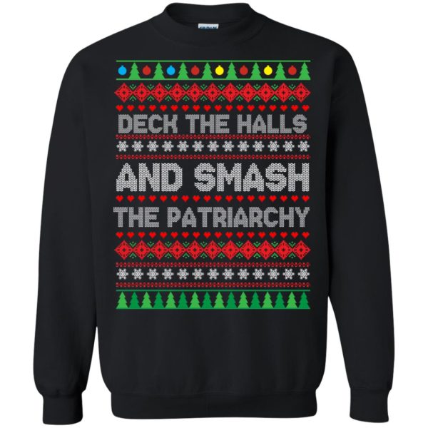Deck the halls and smash the patriarchy Christmas sweater, hoodie