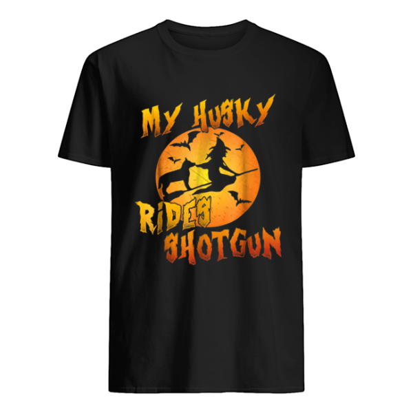 Dog Halloween – My Husky Rides Shotgun shirt