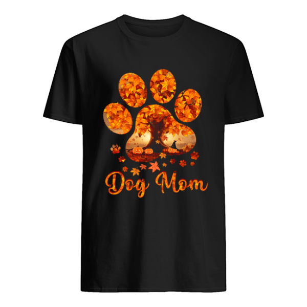 Dog Mom Autumn Leaves Halloween T-Shirt