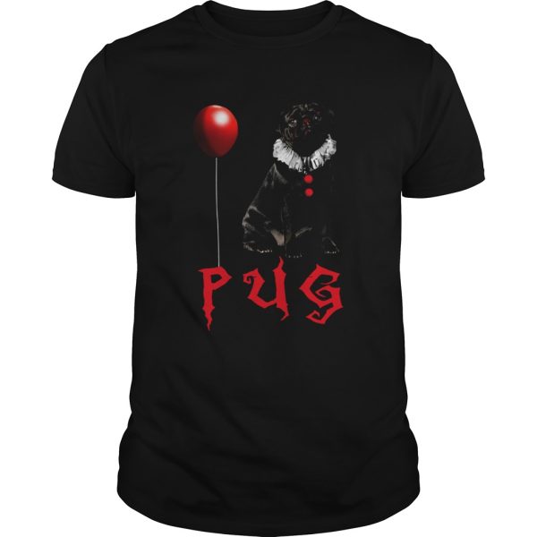 Dog Pug Clown Halloween shirt