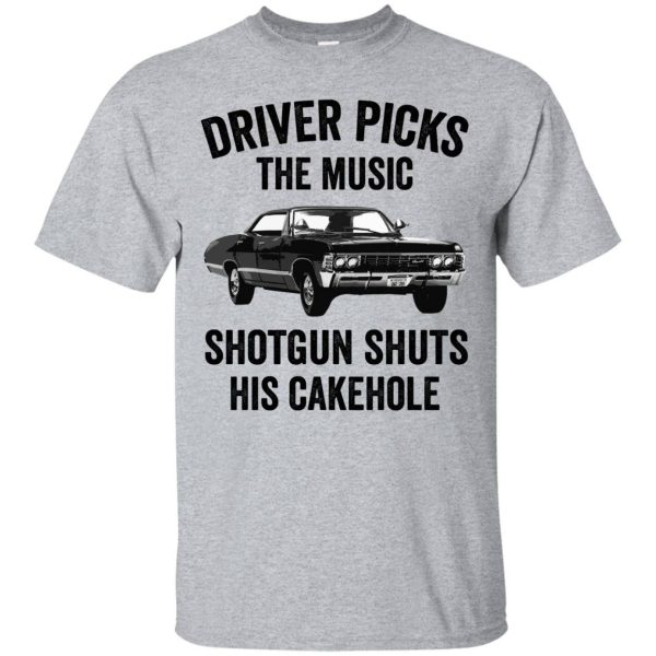 Driver Picks The Music Shotgun Shuts His Cakehole shirt, LS