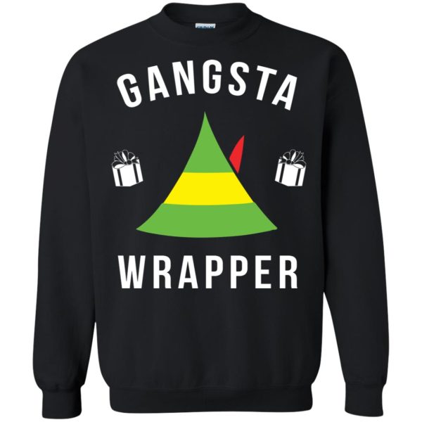 Elf Gangsta wrapper Christmas sweatshirt, shirt, hoodie, long sleeve