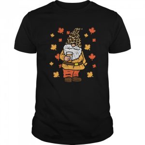 Fall Gnome Coffee Leopard Hat Halloween Thanksgiving Autumn shirt
