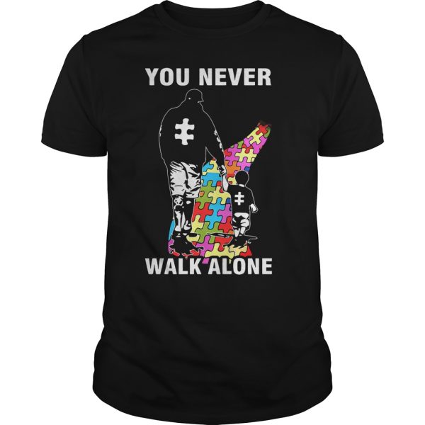 Father and Son you never walk alone Autism shirt, hoodie
