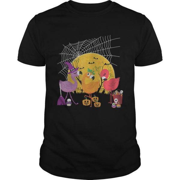 Flamingo Halloween Witch Demon Pumpkin T-Shirt