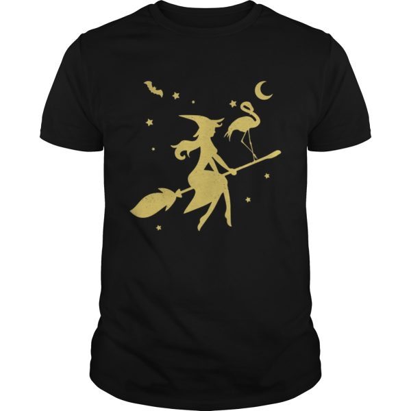 Flamingo Witch happy halloween shirt