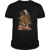 Flamingos tree happy Halloween shirt