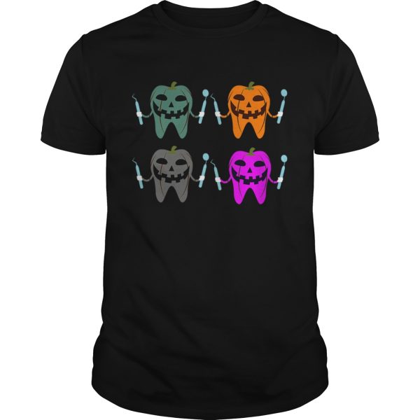 Funny Dental Halloween Tooth Pumpkin Dentist Halloween Gift T-Shirt