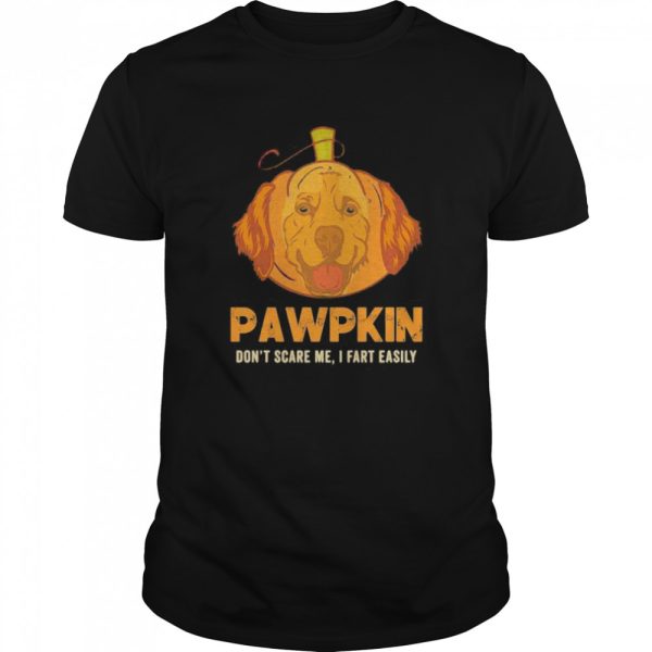 Golden retriever pumpkin pumpkin don’t scare me i fart easily halloween shirt