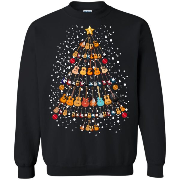 Guitar Christmas tree sweatshirt, hoodie, long sleeve, ladies tee