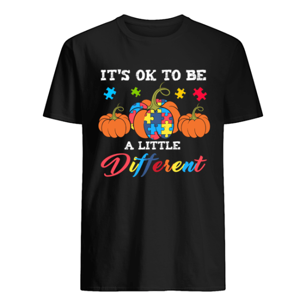 Halloween Autism Pumpkin It’s OK to be a little different T-Shirt