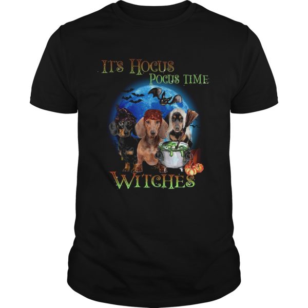 Halloween Dachshund Its Hocus Pocus Time Witches t-shirt