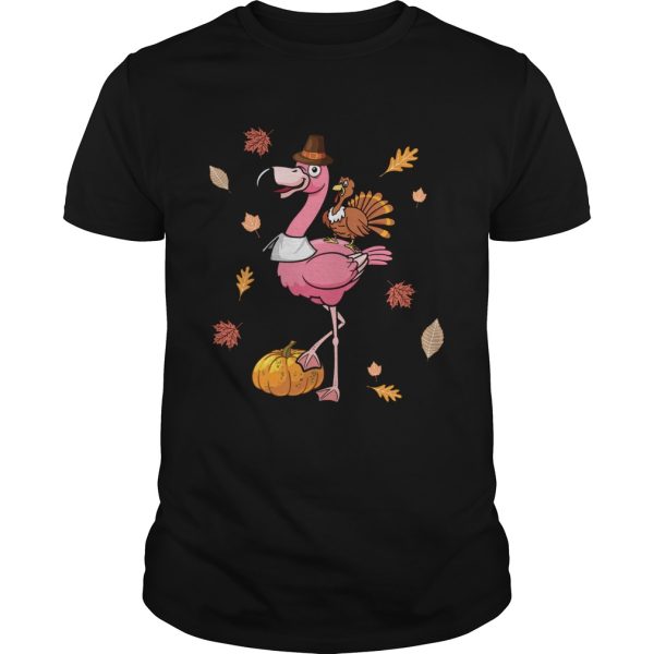 Halloween Flamingo Riding Turkey shirt
