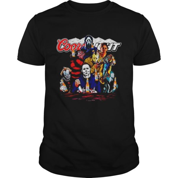 Halloween Horror Characters drinking Coors Light shirt