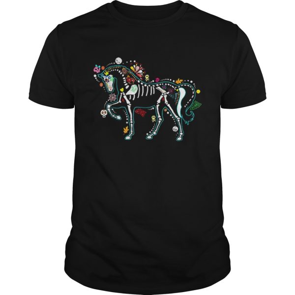 Halloween Horse Skeleton Gift for Women Men shirt