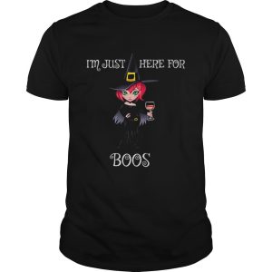 Halloween Im Just Here For The Boos Drinking Witch shirt