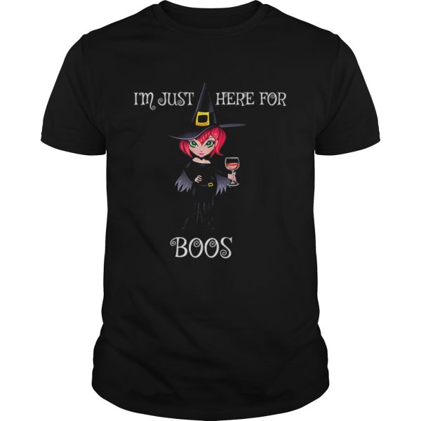 Halloween Im Just Here For The Boos Drinking Witch shirt