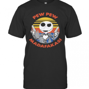Halloween Jack Skellington Pew Pew Madafakas Vintage Retro T-Shirt