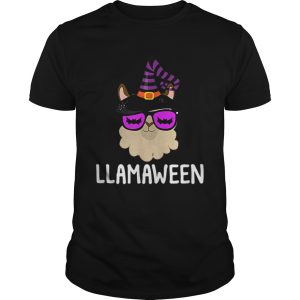 Halloween LLama Witch LLamaween Bat Glasses shirt