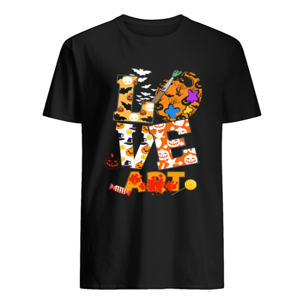 Halloween Love Art Funny Art Teacher Gift T-Shirt