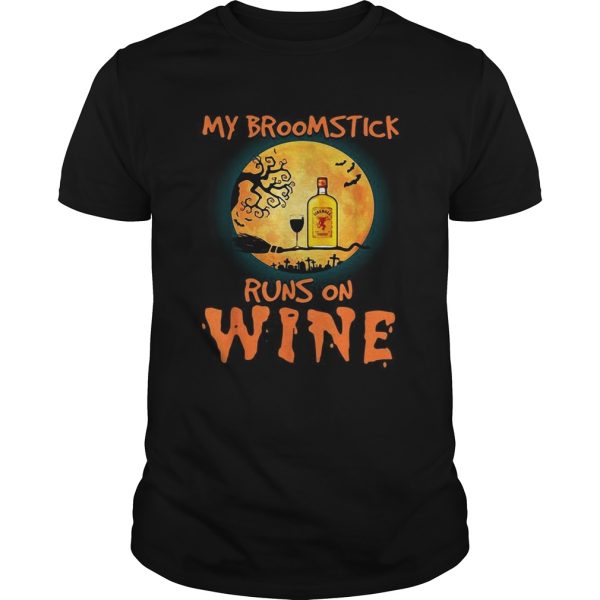 Halloween My broomstick runs on Fireball wine shirt