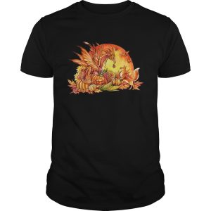 Halloween Pumpkin Dragon Fox Butterflies shirt
