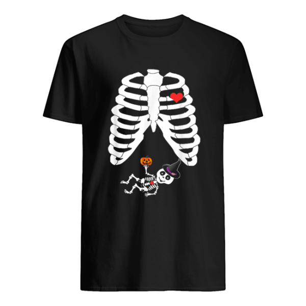 Halloween Skeleton Pregnancy Heart Baby Girl X-Ray shirt