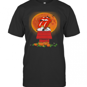 Halloween Snoopy And Woodstock Poster The Rolling Stones Pumpkin Moon T-Shirt
