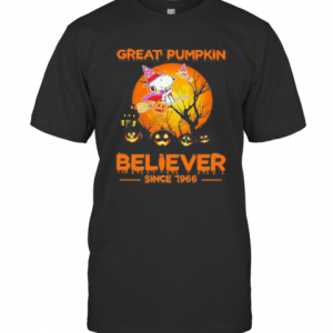 Halloween Snoopy And Woodstock Witch Great Pumpkin Believer Since 1966 Moon T-Shirt