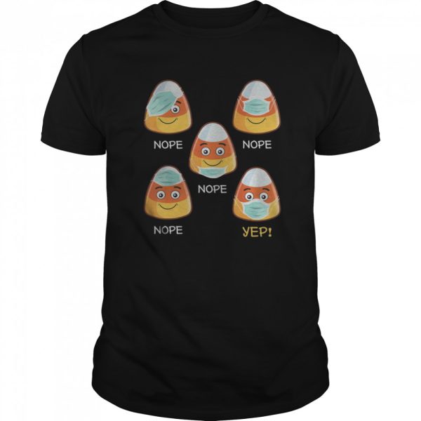 Halloween Teacher life 2020 Candy corn wearing mask shirt