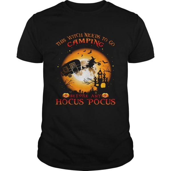 Halloween This witch needs to go camping before any hocus pocus shirt