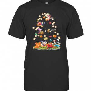 Halloween Tree Mickey Mouse Cartoon Characters T-Shirt
