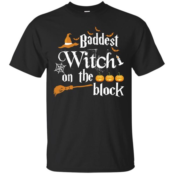 Halloween baddest witch on the block t-shirt, hoodie, long sleeve