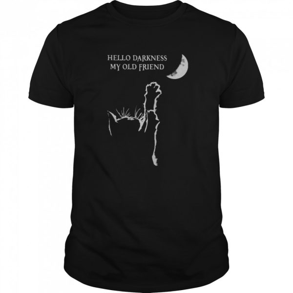 Halloween cat hello darkness my old friend shirt