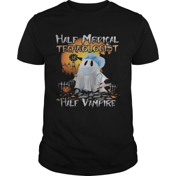 Halloween ghost half medical technologist half vampire shirt