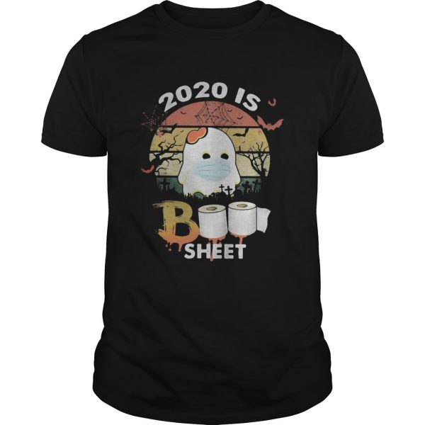 Halloween ghost mask 2020 is boo sheet toilet paper vintage retro shirt