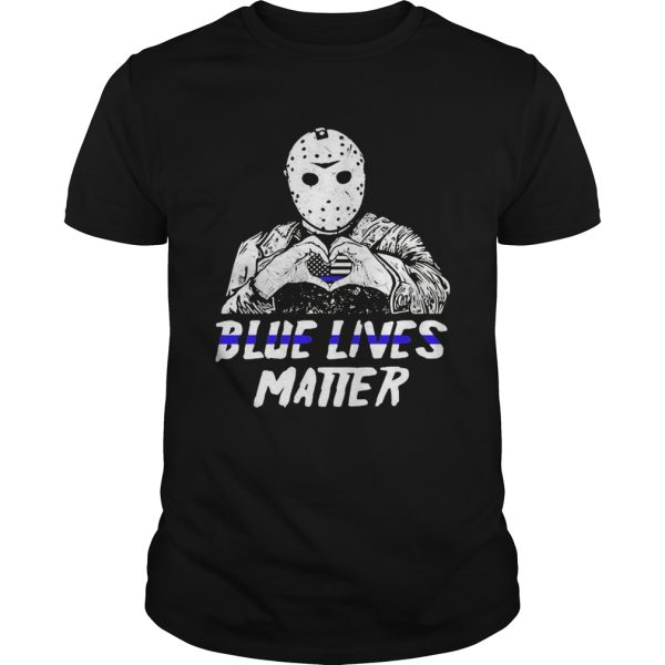 Halloween jason voorhees blue lives matter american flag shirt