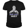 Halloween michael myers blue lives matter heart american flag independence day shirt